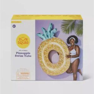 Sun Squad Inflatable Pineapple Swim Pool Tube Float 6 Foot  NEW